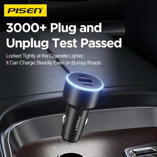 PISEN 60W Multi-port Fast Charging Car Charger 2C1A (TP-C79/Black)